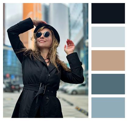 Business City Black Clothes Woman Model Image