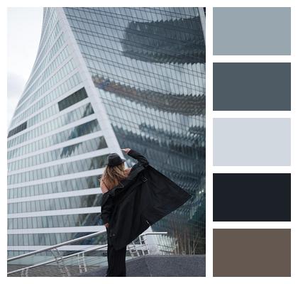Style Moscow City Skyscrapers Posing Image