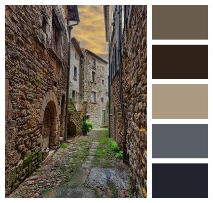 Medieval Chateau Street Vaulted Image