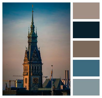 Hamburg Timepiece Tower Historical Image