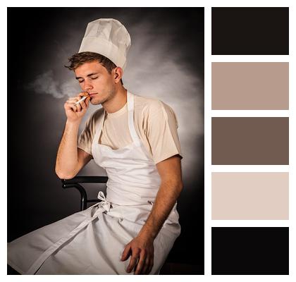 Cook Smoking Man Image