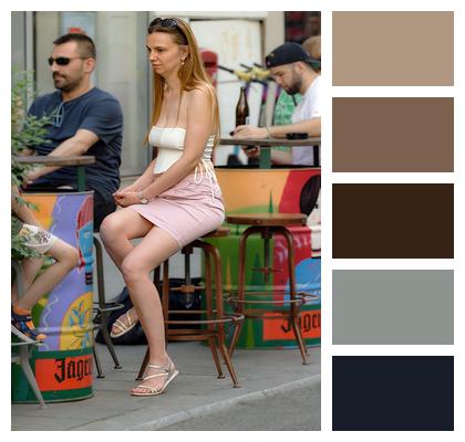 Lifestyle Restaurant Sitting Woman Image