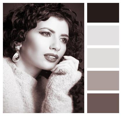 Vintage Woman Black And White Beauty Image