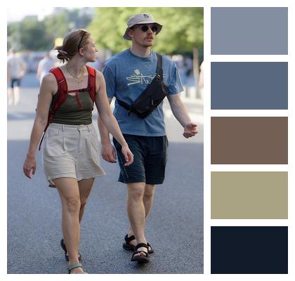 Lifestyle Together Couple Street Image