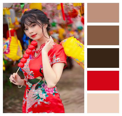 Woman Asian Midautumn Festival Image