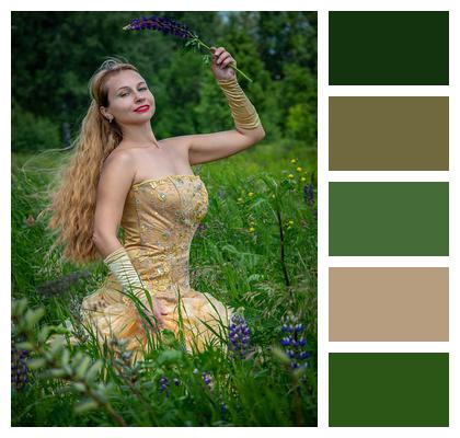 Woman Model Sundress Portrait Image