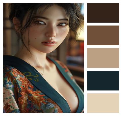 Beautiful Japanese Kimono Woman Image