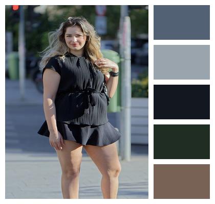 Woman Black Dress Lifestyle Street Image