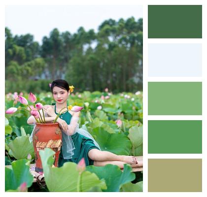 Lotus Woman Vietnam Image