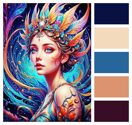 Colorful Dreamy Surreal Feathers Image