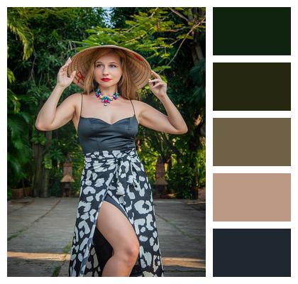 Portrait Fashion Hat Tropics Image