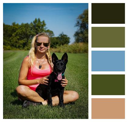 Woman Pet Dog Image