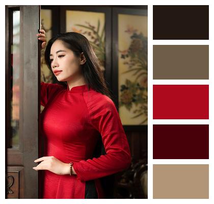 Vintage Vietnam Costume Woman Image