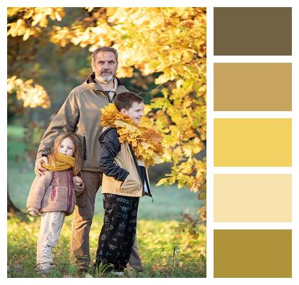 Autumn Children Father Image