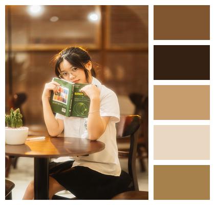 Cafe Student Model Girl Image