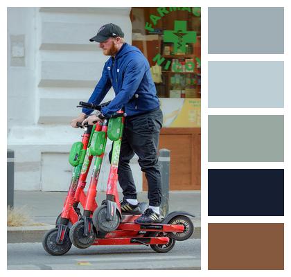 Electric Scooter Collecting Track Young Image