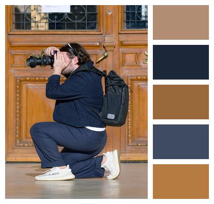 Photographer Dslr Knee Job Image