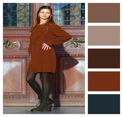 Lifestyle Girlie Knitted Dress Happy Image