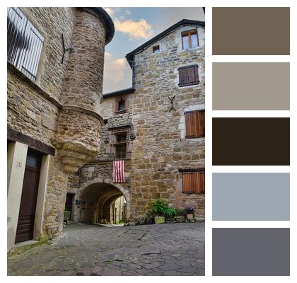 Cobblestones Alley Balcony Door Image