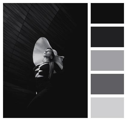 Hat Black And White Fashion Portrait Image
