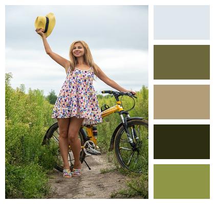 Road Bicycle Woman Image