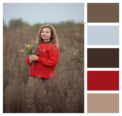 Woman Field Autumn Image