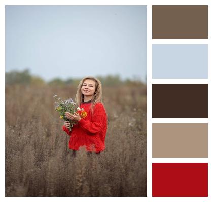 Woman Field Autumn Image