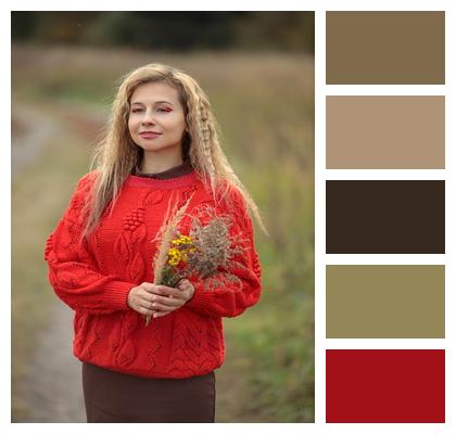 Woman Field Autumn Image