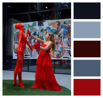Style Artist Museum Red Dress Image