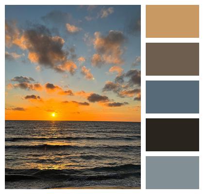 Nature Landscape Sun Sunset Horizon Sea Water Image