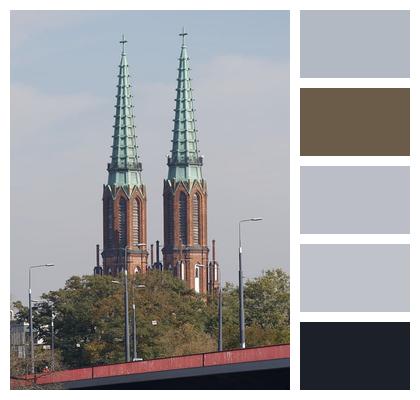Sky Trees Church Urban Cross Towers Cityscape Highway Nature Image