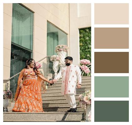 Portrait Groom Couple Marriage Image