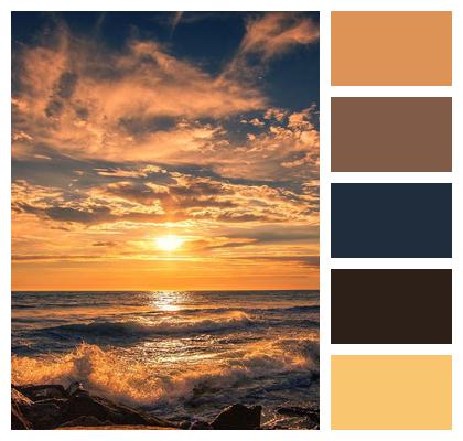 Sky Sunset Sea Surface Nature Image