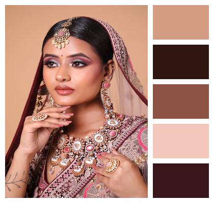 Elegance Bridal Face Indian Culture Image