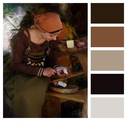 Artisan Woman Cutting Slice Image