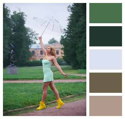 Yellow Boots Summer Dress Mini Dress Woman Image