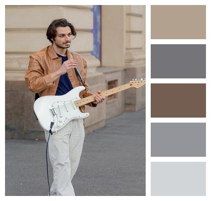 Electric Public Place Guitar Musical Image