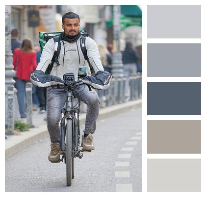 Man Cycling Street Track Image