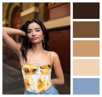 Trendy Outfit Artistic Composition Cosmopolitan Style Fashion Influencer Image
