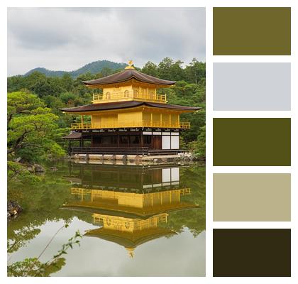 Buddhist Nature Garden Lake Image