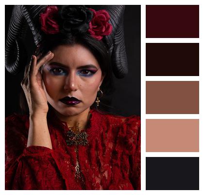Model Woman Editorial Black Horns Image