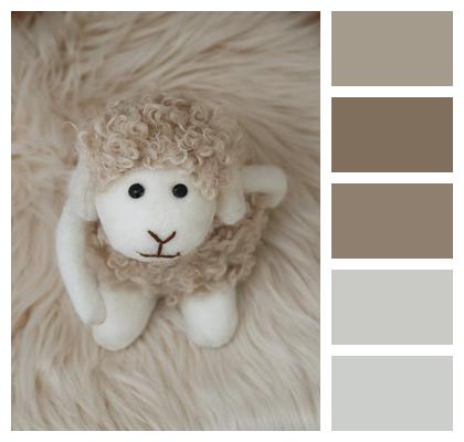 Button Eyes Sheep Beige Stuffed Animal Image