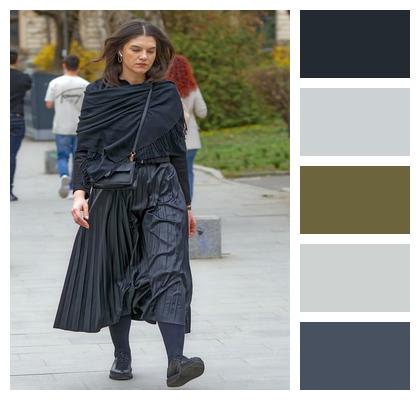 Fashion Walking Lifestyle Sidewalk Image