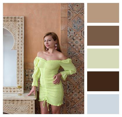 Mirror Dress Blond Posing Image
