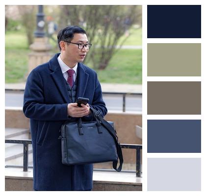 Overcoat Outdoors Smartphone Eyeglasses Image