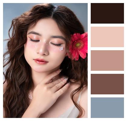 Flower Wallpaper Make Up Beautiful Flowers Face Image