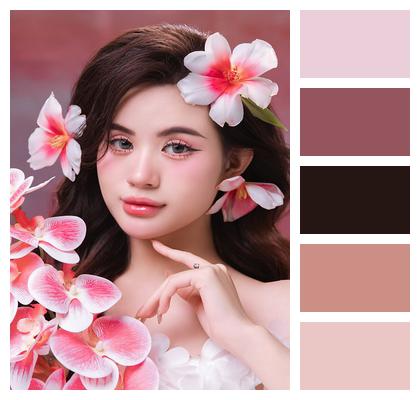 Flower Wallpaper Woman Nature Flower Background Image