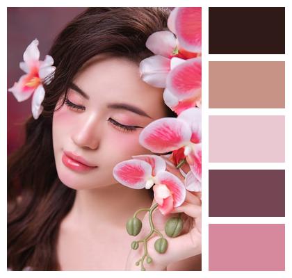 Portrait Flower Background Flower Wallpaper Woman Image
