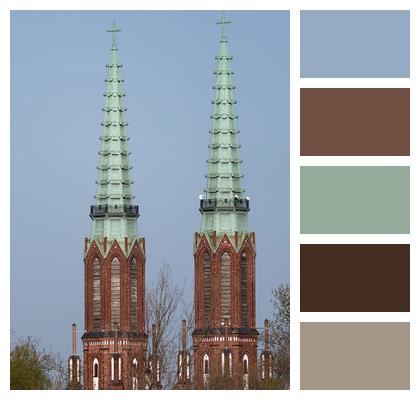 Urban Steeple Church Trees Image