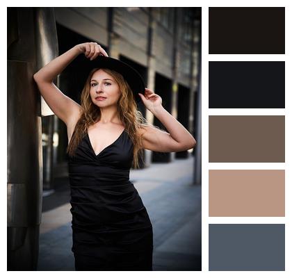 Model Posing Woman In A Hat Modern Image